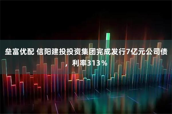 垒富优配 信阳建投投资集团完成发行7亿元公司债，利率313％