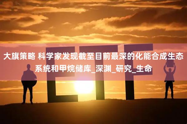 大旗策略 科学家发现截至目前最深的化能合成生态系统和甲烷储库_深渊_研究_生命